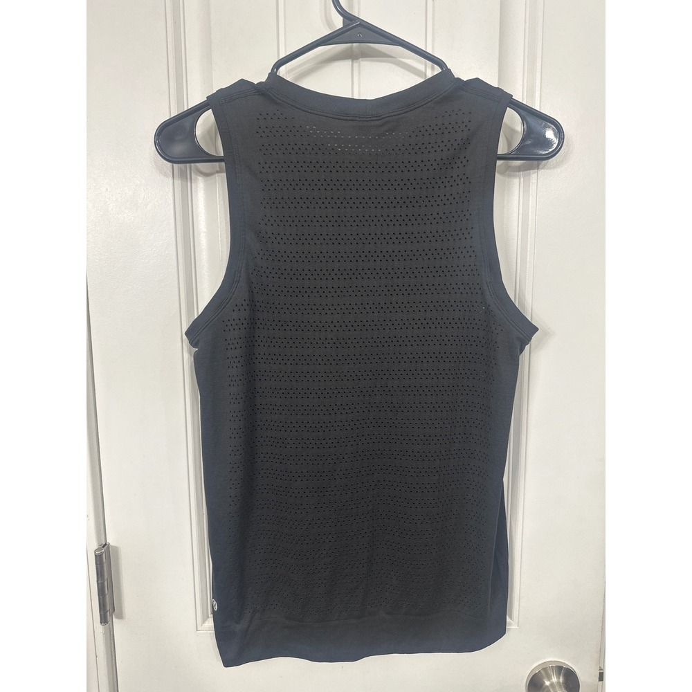 Lululemon Breeze By Muscle Tank Top Black Mesh Athletic Training Shirt Small Med - Picture 4 of 7